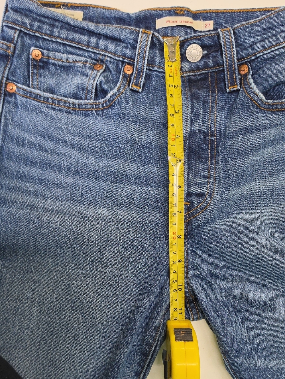 Levis Classic Wedgie Straight Leg Blue Jeans - Picture 8 of 9